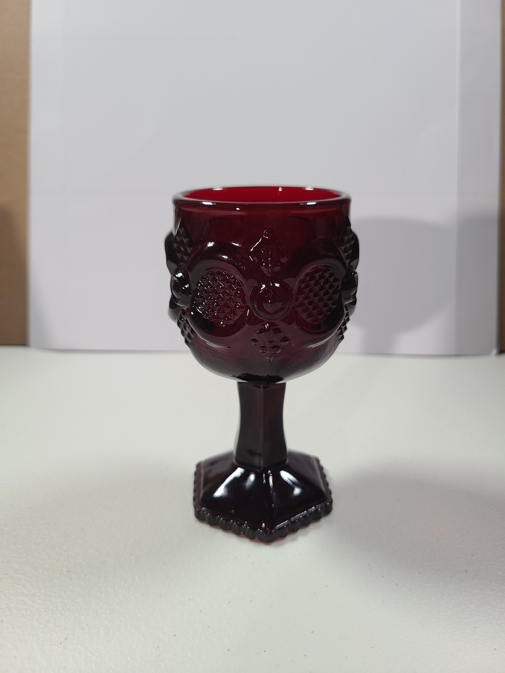 Vintage Avon Cape Cod 1896 Ruby Red Wine Goblets